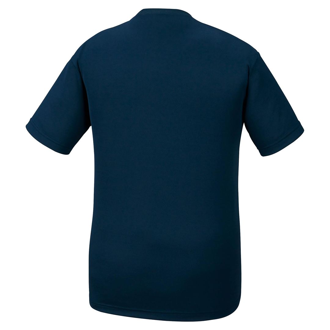ナビドライTシャツ(半袖／丸首)(大きいサイズ) ドレスネイビー×ホワイト 6L