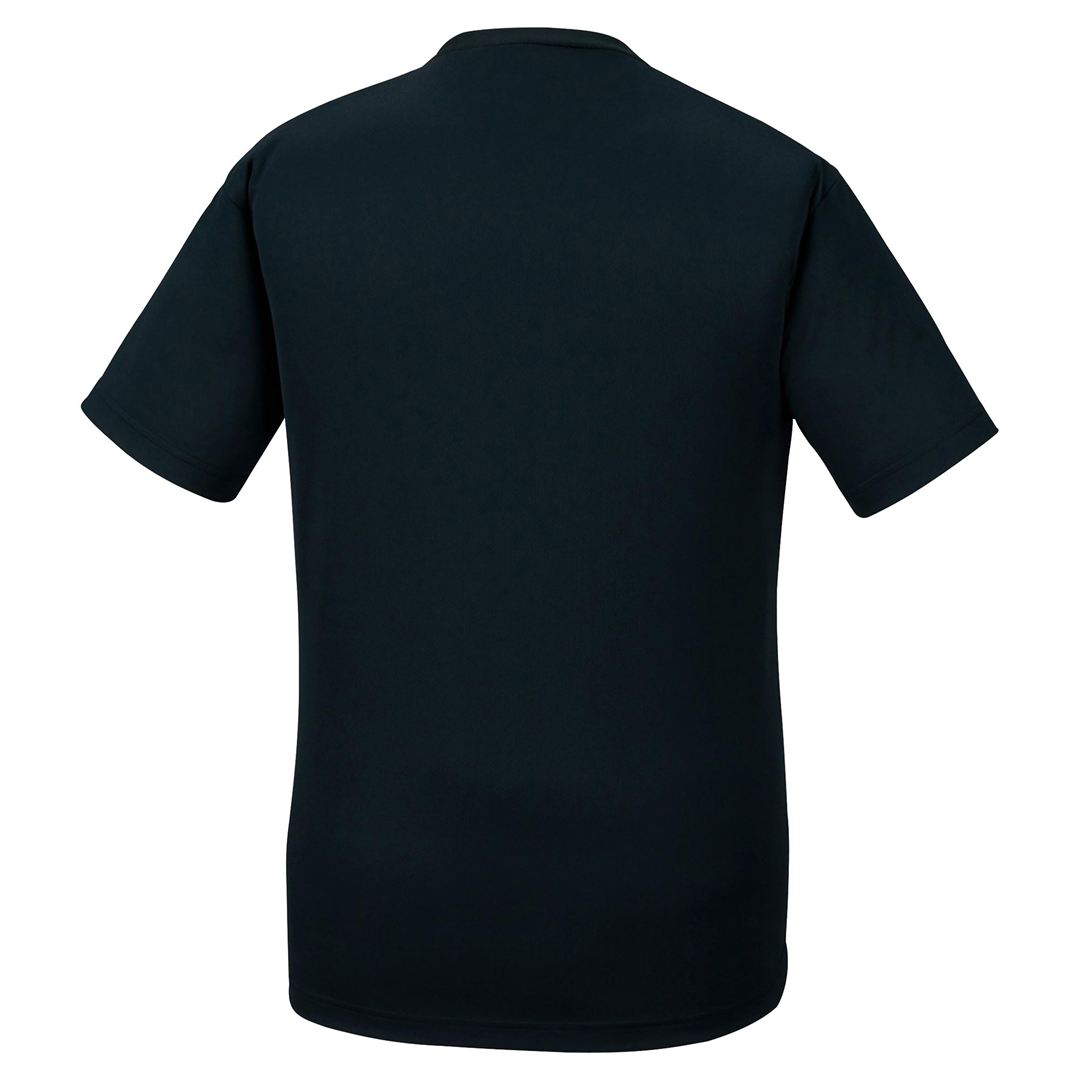 ナビドライTシャツ(半袖／丸首)(大きいサイズ) ブラック×ゴールド 6L