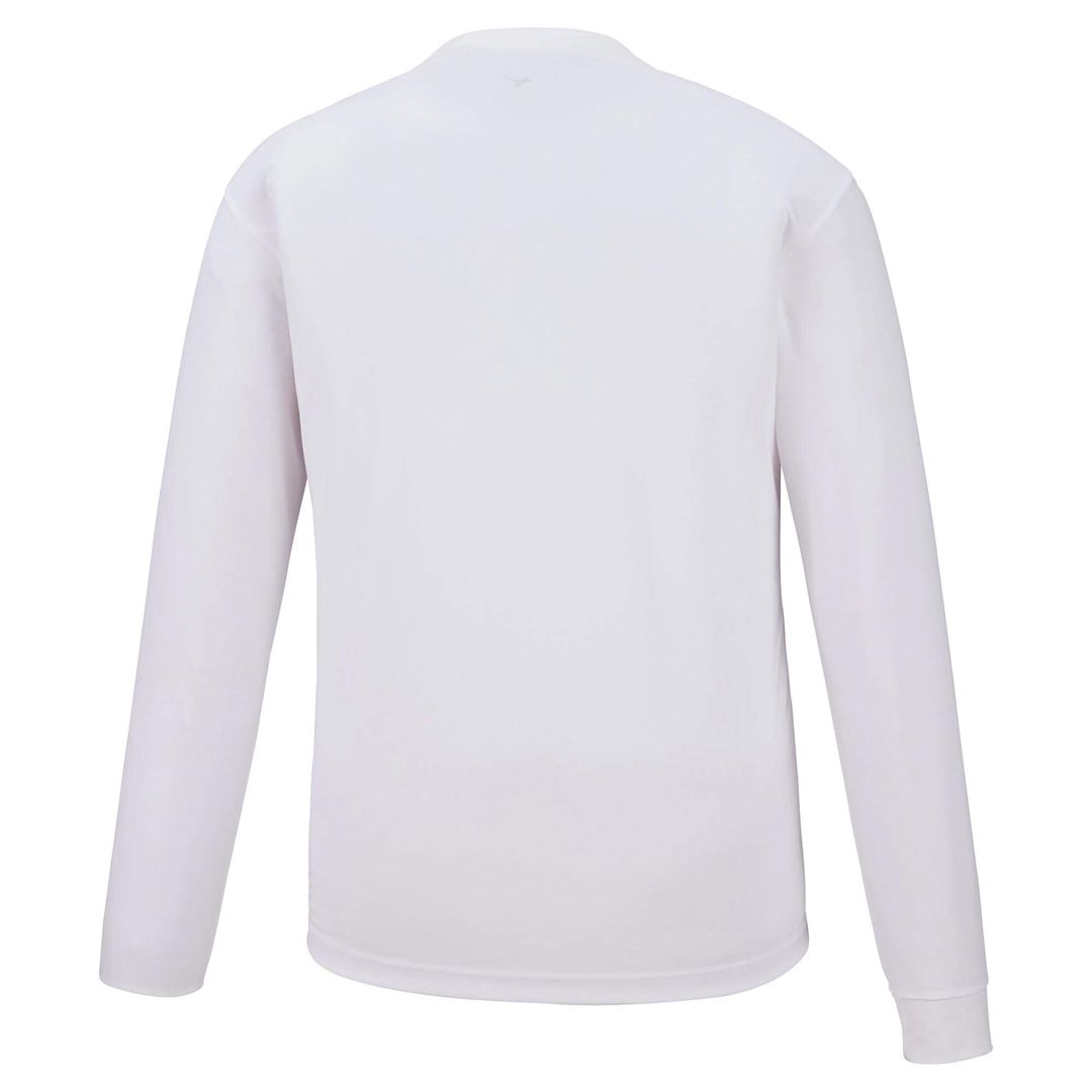 ナビドライTシャツ(長袖／丸首)(大きいサイズ) ホワイト×ブラック 5L