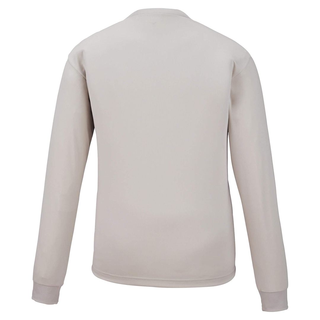 ナビドライTシャツ(長袖／丸首)(大きいサイズ) ベイパーシルバー×ホワイト 5L