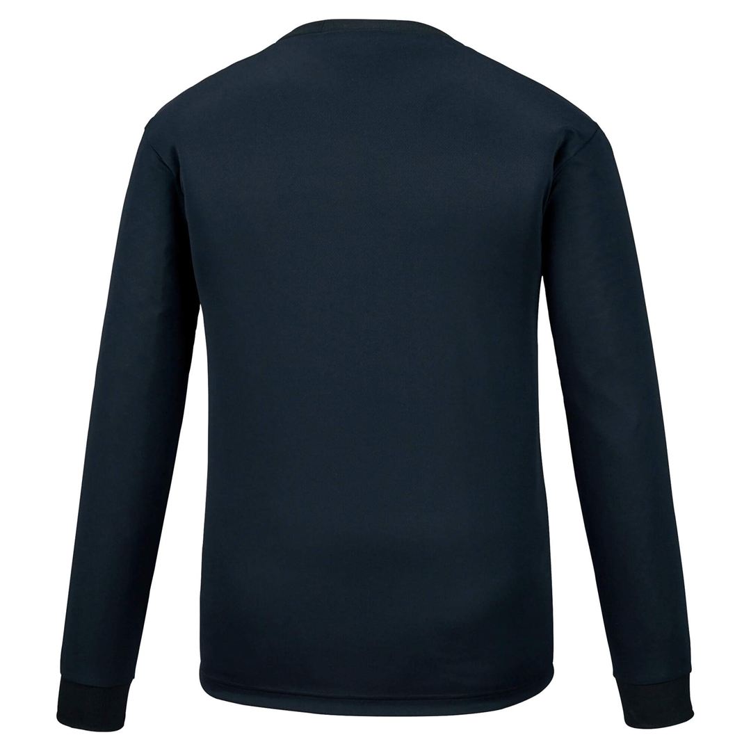 ナビドライTシャツ(長袖／丸首)(大きいサイズ) ブラック×ホワイト 5L