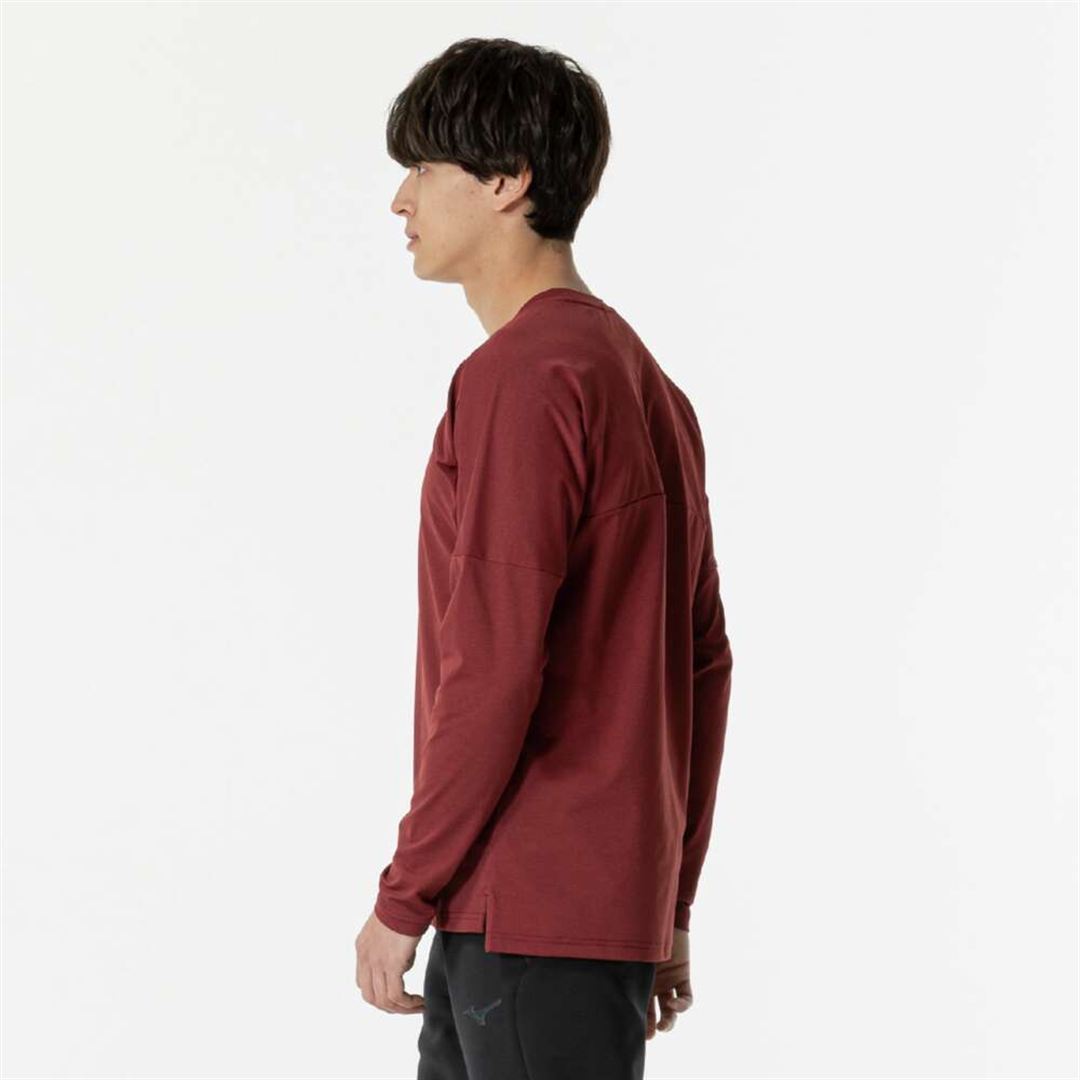 ソフトドライTシャツ(長袖) ワインレッド XL