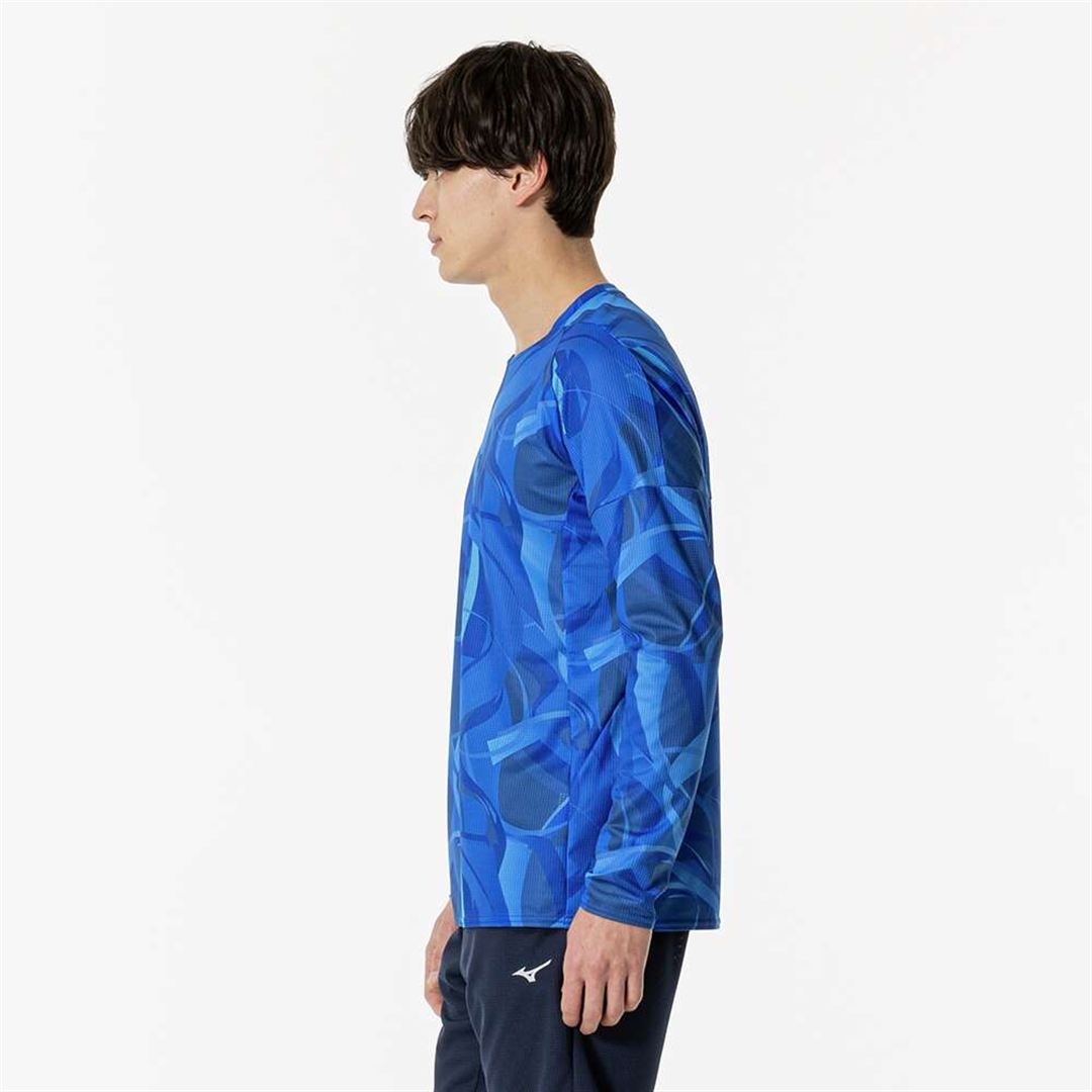 【汗処理／通気】ドライエアロフローTシャツ(長袖) ディレクトワールブルー S