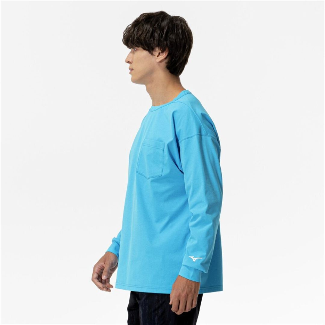 ソフトドライTシャツ(長袖) ブルー XL