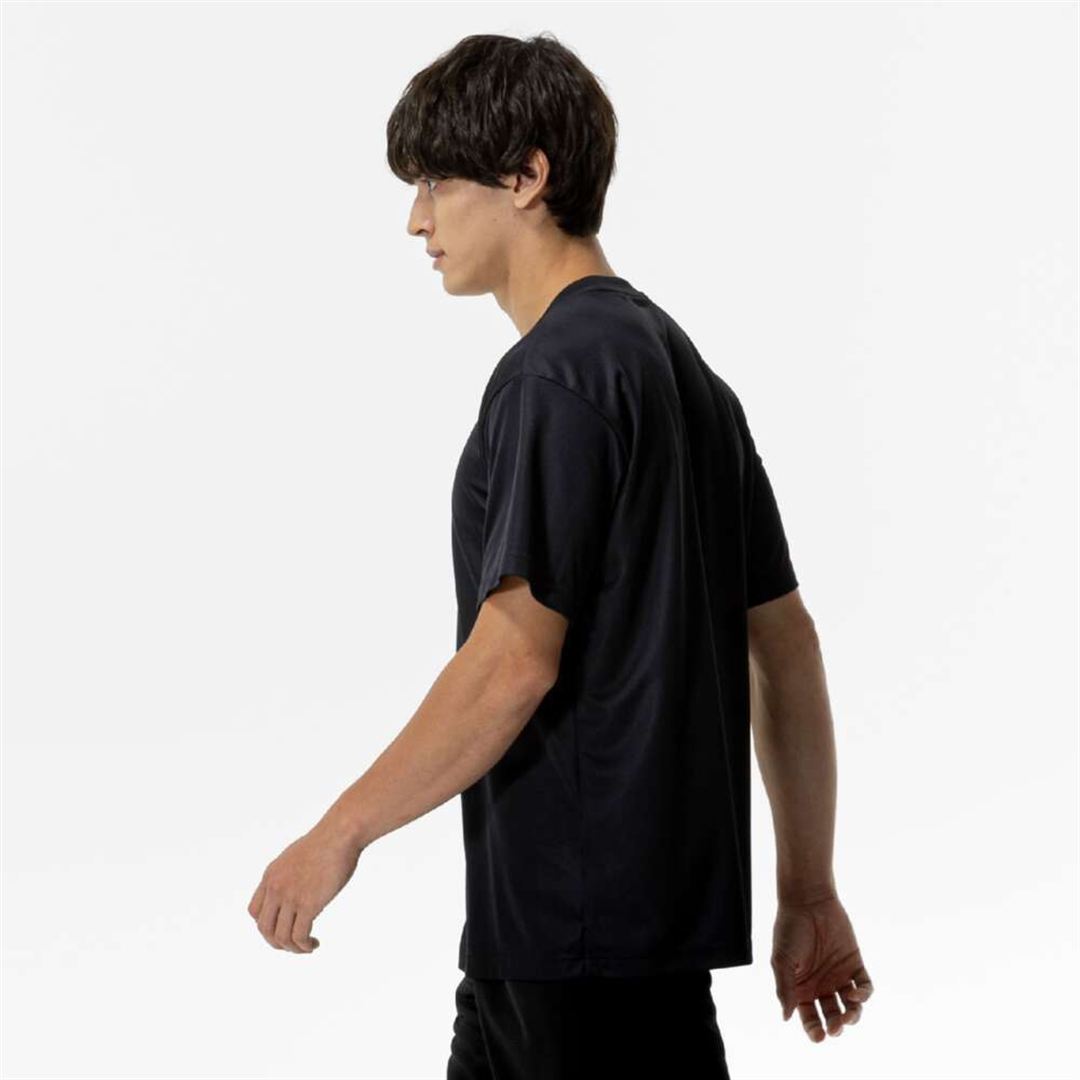 ナビドライTシャツ(半袖／丸首) ブラック×ホワイト XL