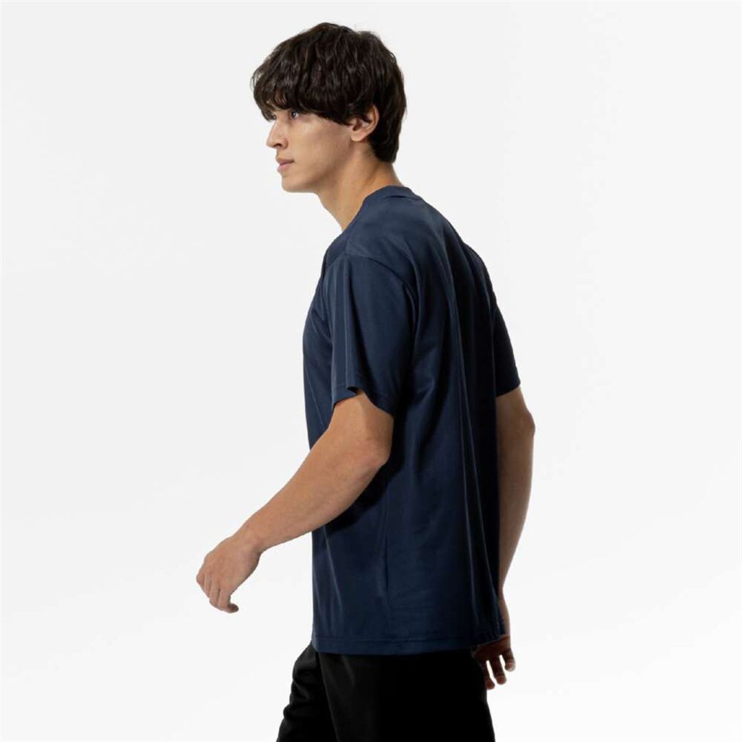 ナビドライTシャツ(半袖／丸首) ドレスネイビー×ホワイト XL