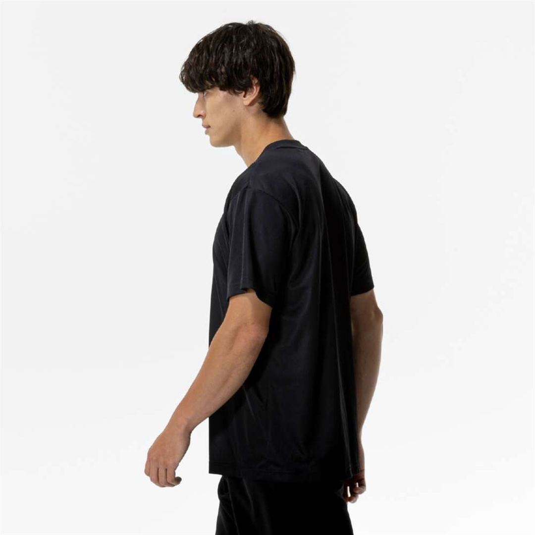 ナビドライTシャツ(半袖／Vネック) ブラック×ホワイト XL