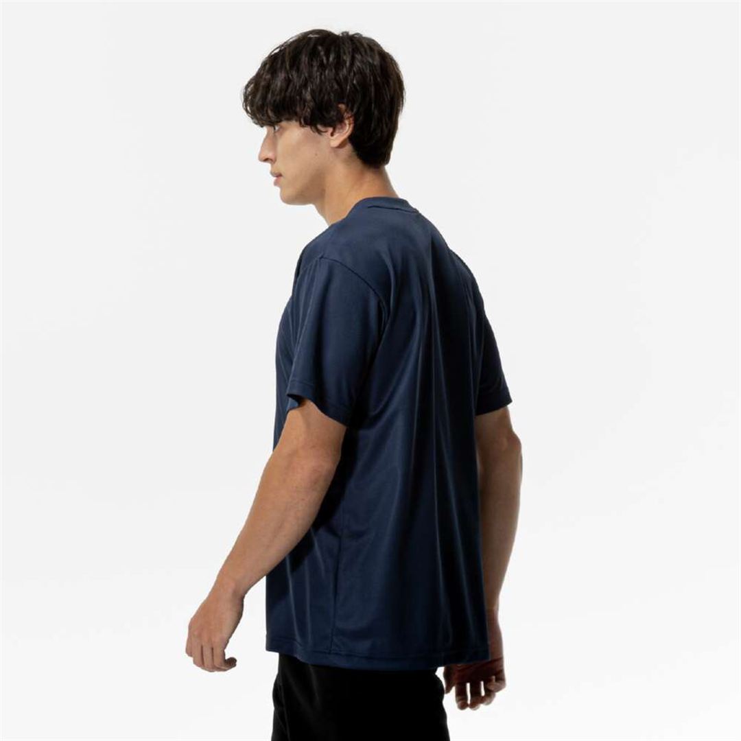 ナビドライTシャツ(半袖／Vネック) ドレスネイビー×ホワイト XL