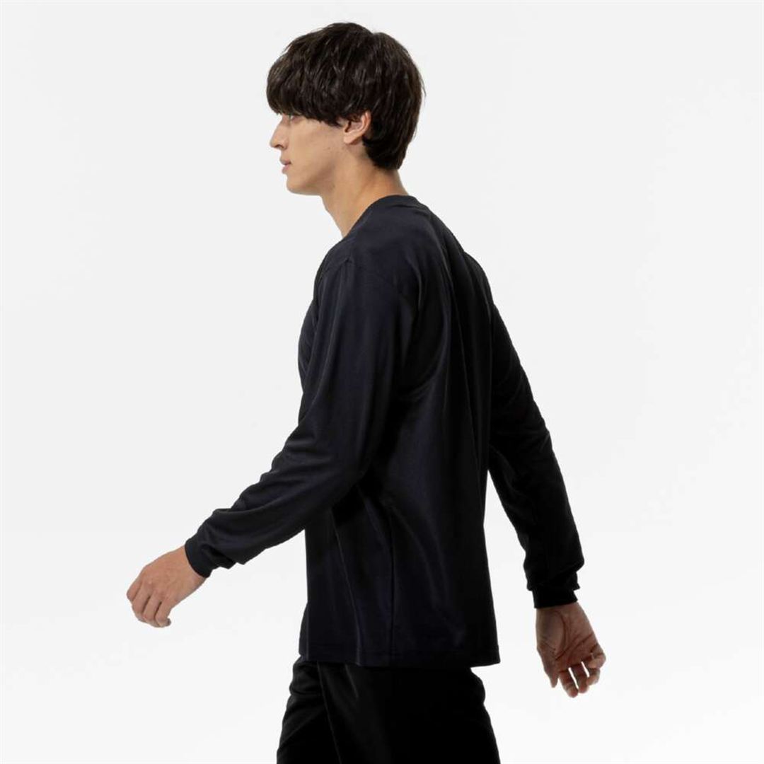 ナビドライTシャツ(長袖／丸首) ブラック×ゴールド XL