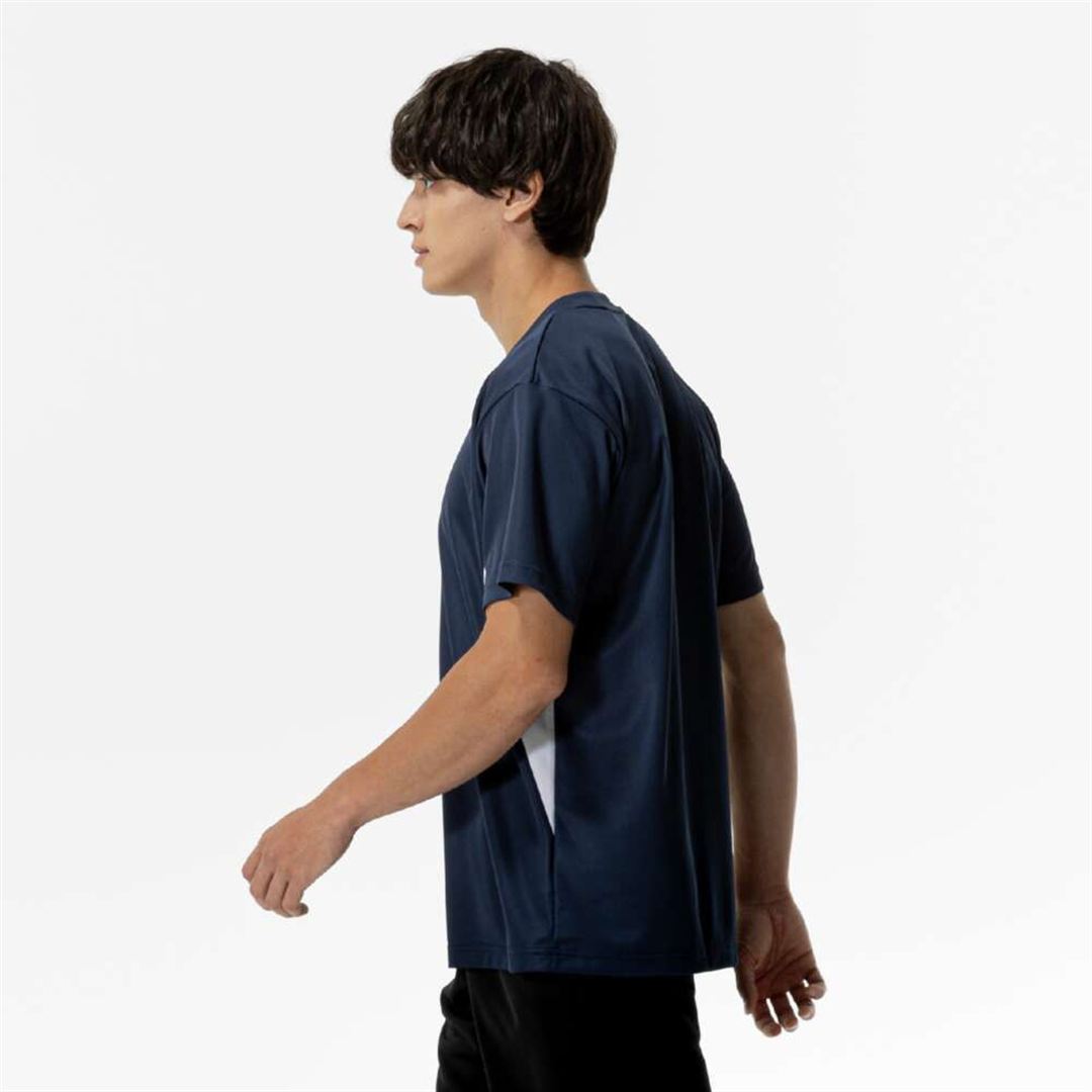 ナビドライTシャツ(半袖／切替) ドレスネイビー×ホワイト XL