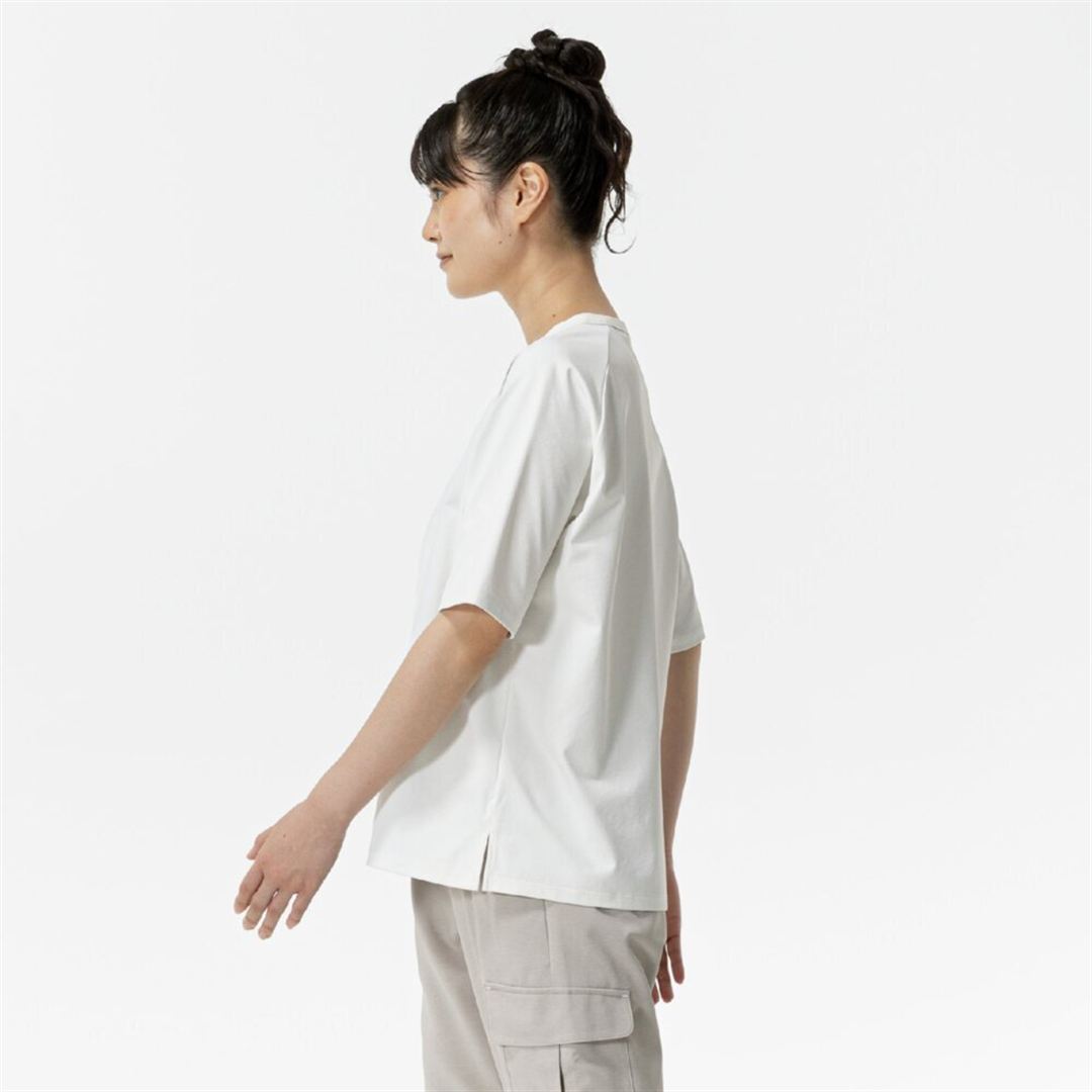 ソフトドライグラフィックTシャツ(ワイドシルエット) スノーホワイト S