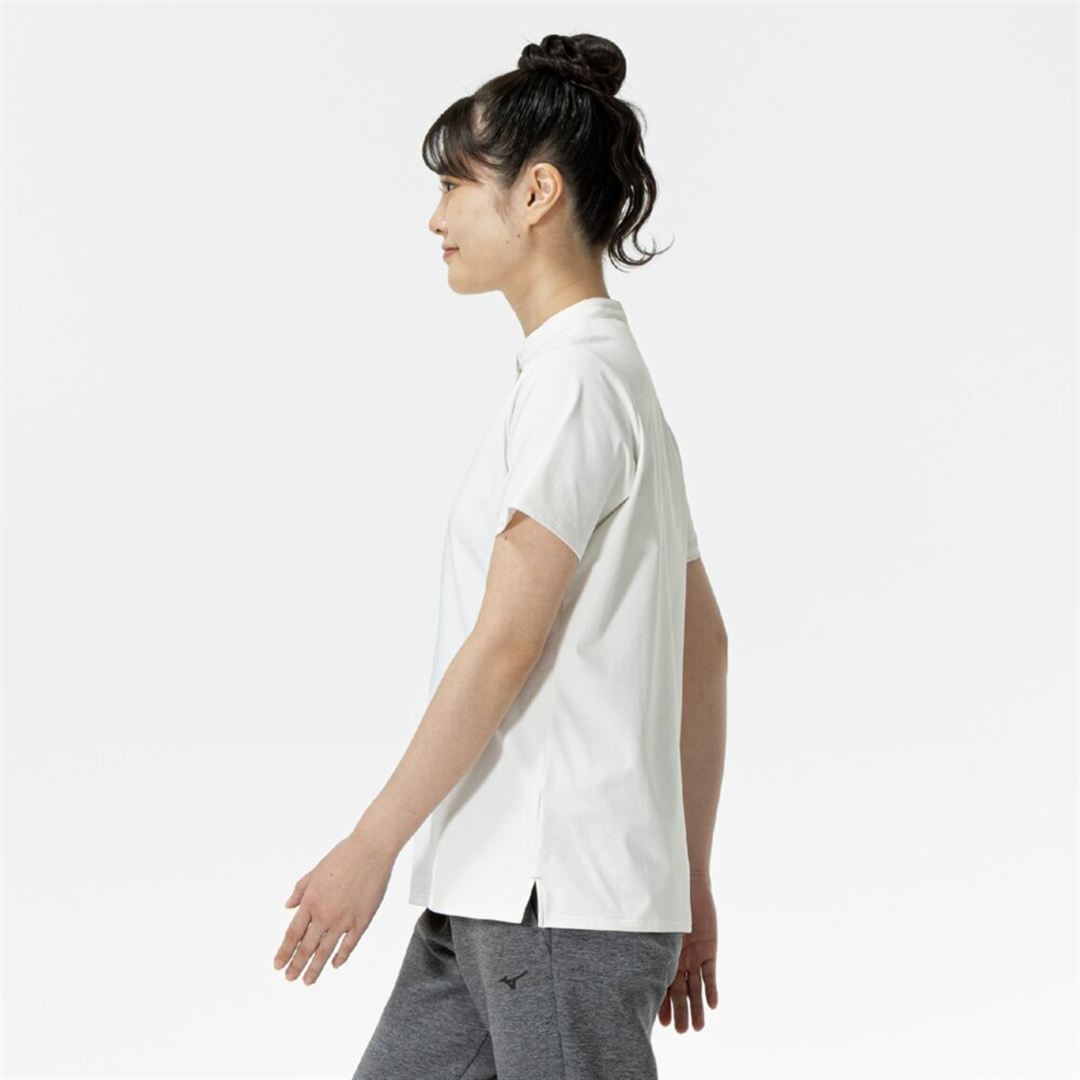 ソフトドライヘンリーネックTシャツ スノーホワイト S