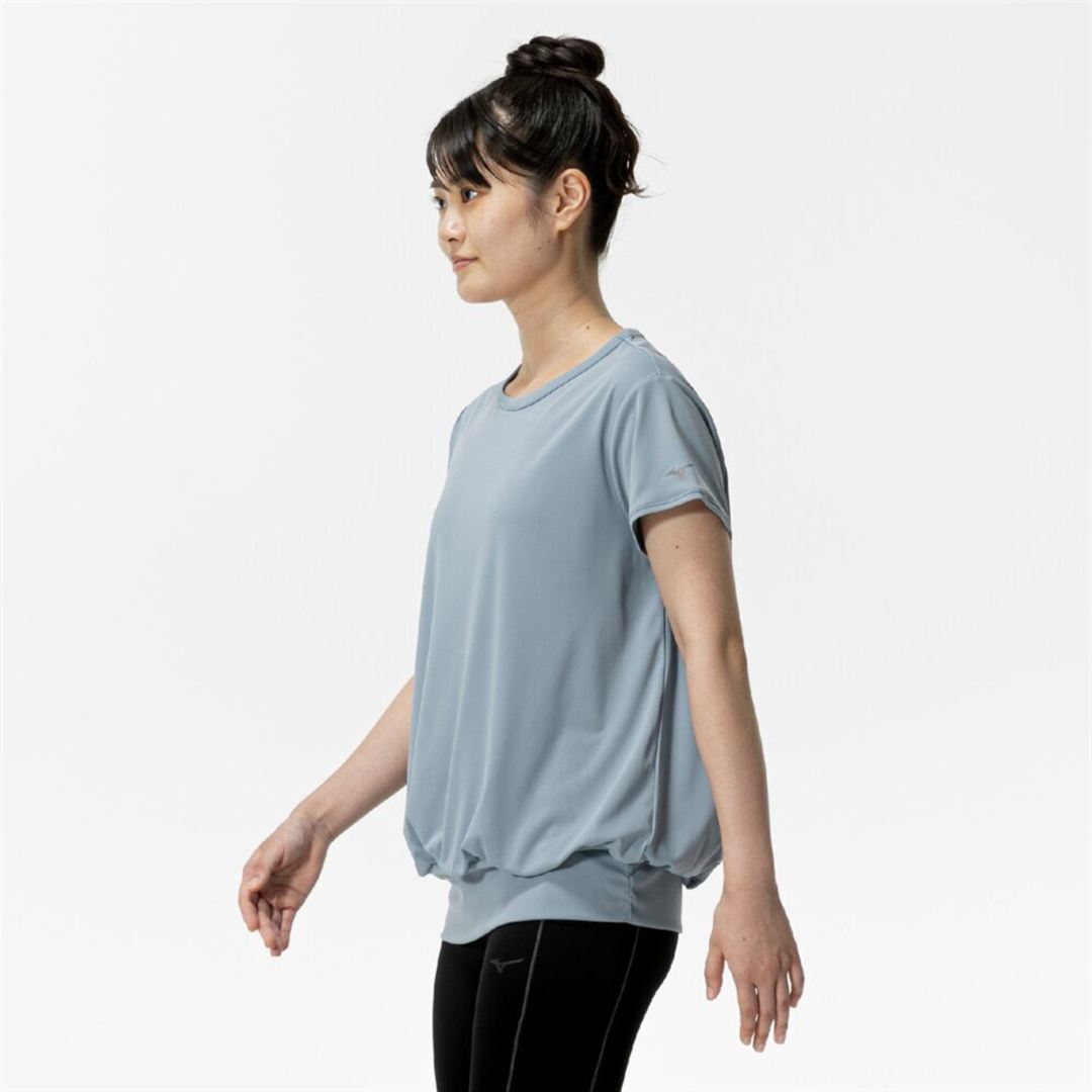 ストレッチスムースTシャツ グレイッシュブルー S