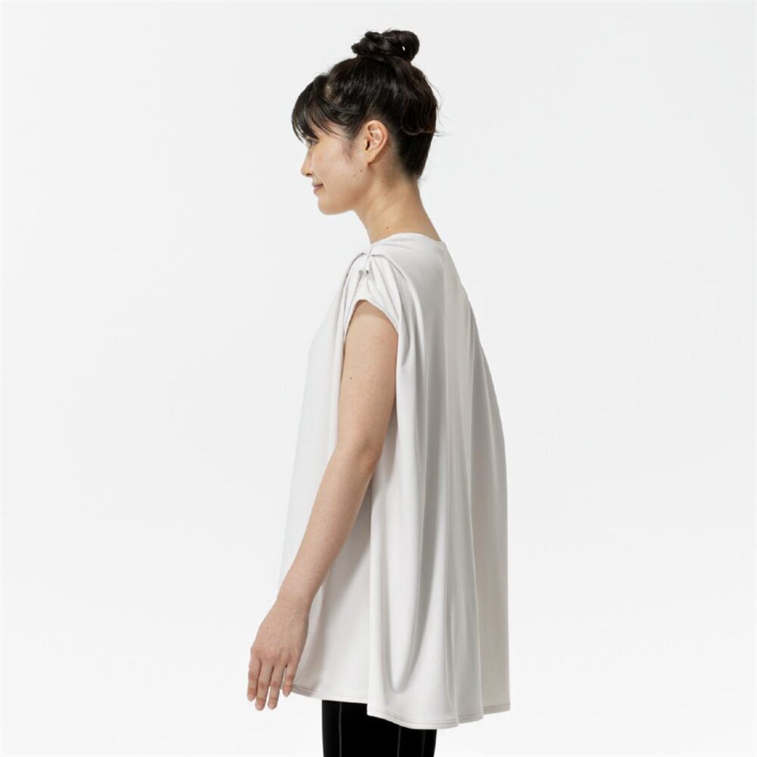 ストレッチスムースフレンチスリーブTシャツ ホワイトサンド S