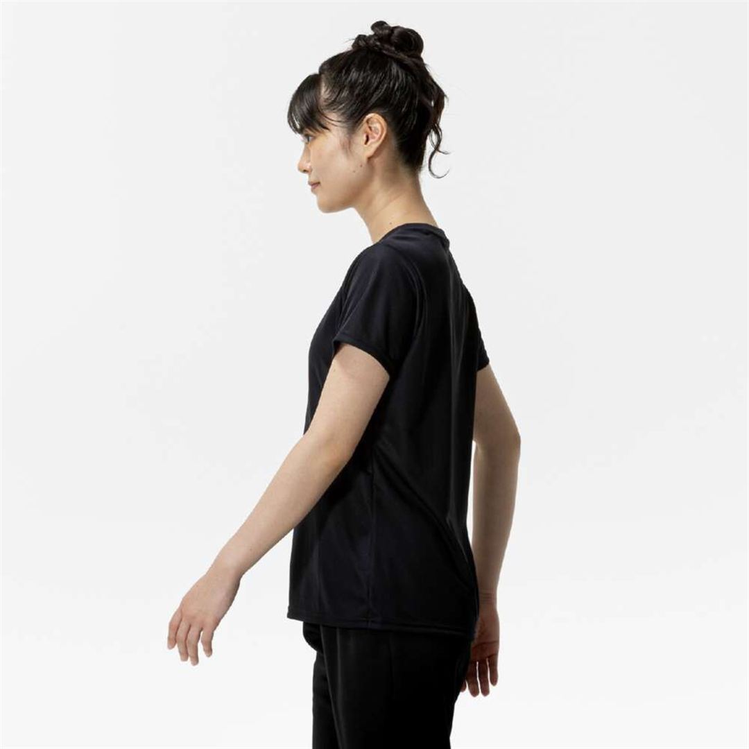ナビドライTシャツ(半袖／丸首) ブラック×マゼンタ S