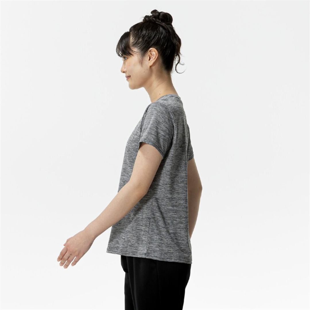 ナビドライTシャツ(半袖／杢調) ライトグレー杢×ライトグレー XL