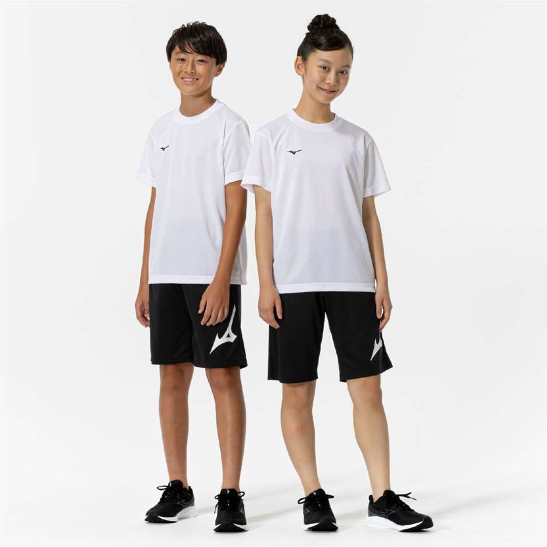ナビドライTシャツ(半袖／丸首) ホワイト×ブラック 160