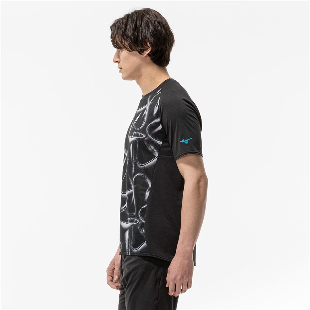 【汗処理／通気／軽量】ドライエアロフローライトTシャツ ブラック S