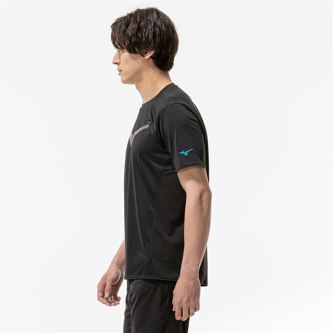 【汗処理／通気／軽量】ドライエアロフローライトTシャツ ブラック M