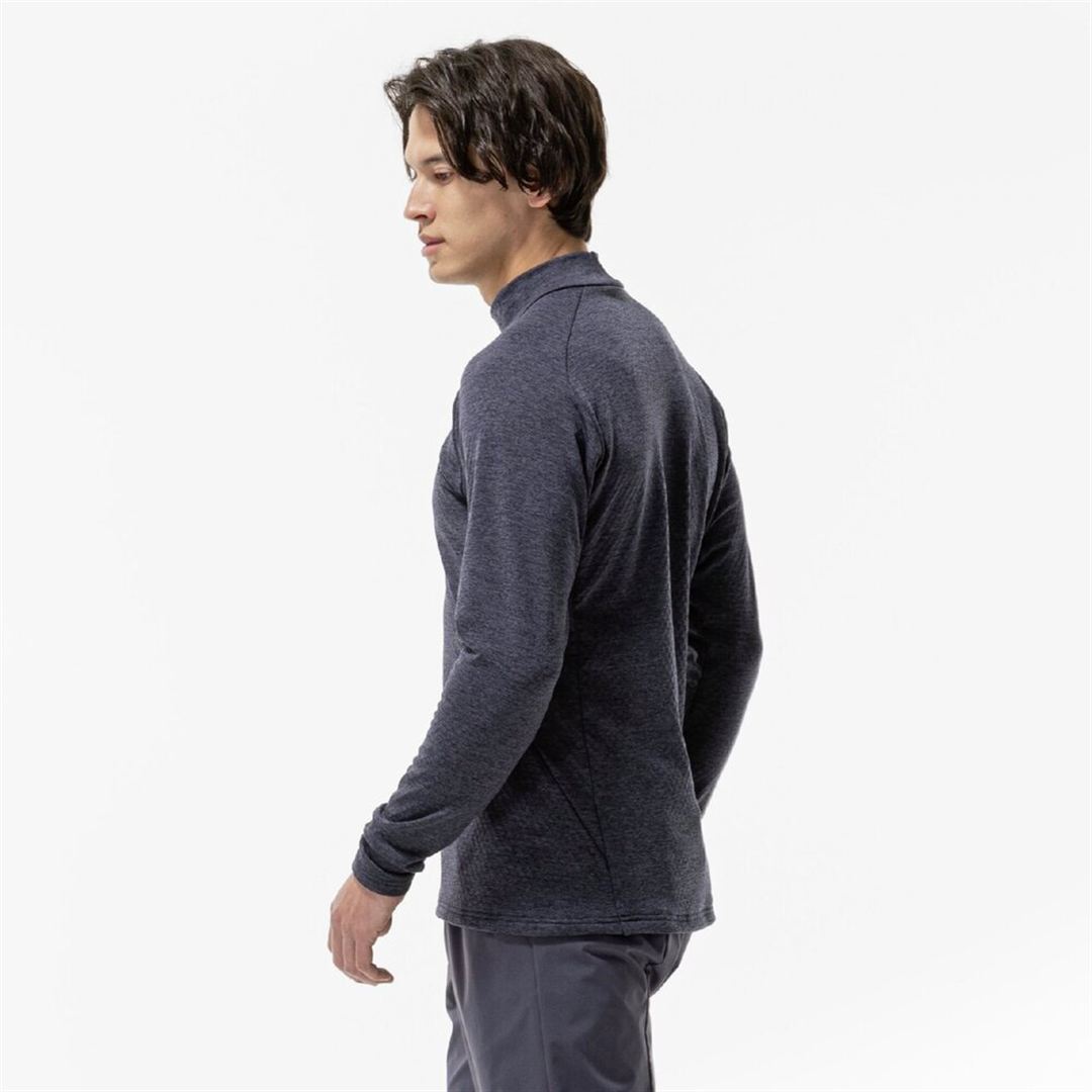 ストレッチフリースハイネックTシャツ(長袖) オデッセイグレー杢 XL