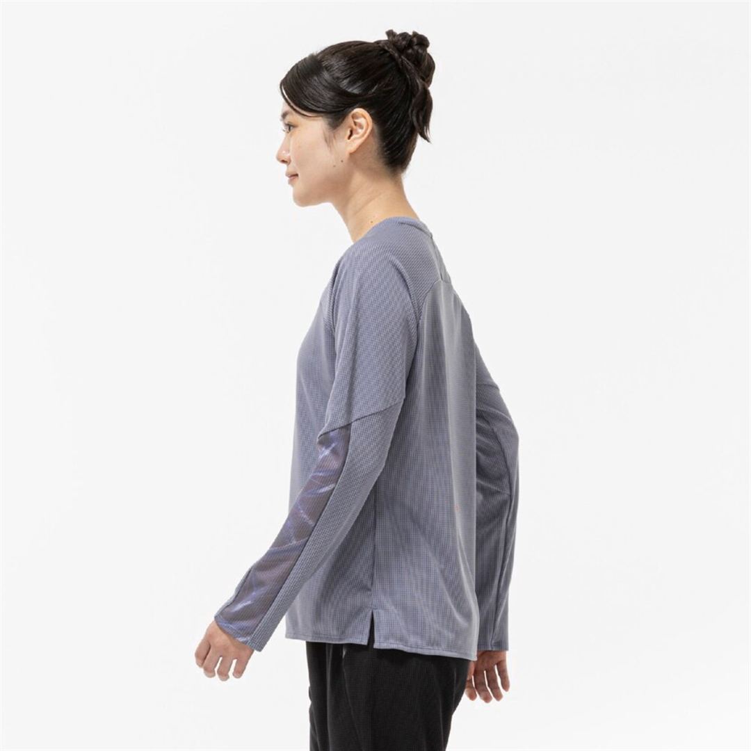 【汗処理／通気】ドライエアロフローTシャツ(長袖) グラナイトグレー L