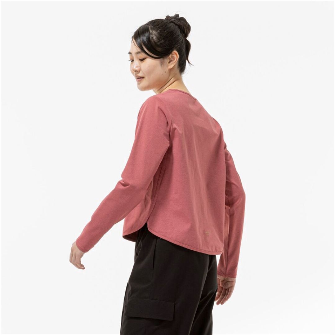ソフトドライクロップドTシャツ(長袖) モーブピンク XL