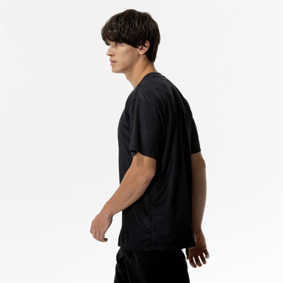 ナビドライTシャツ(半袖／丸首／大きいサイズ) ブラック×ゴールド 3L