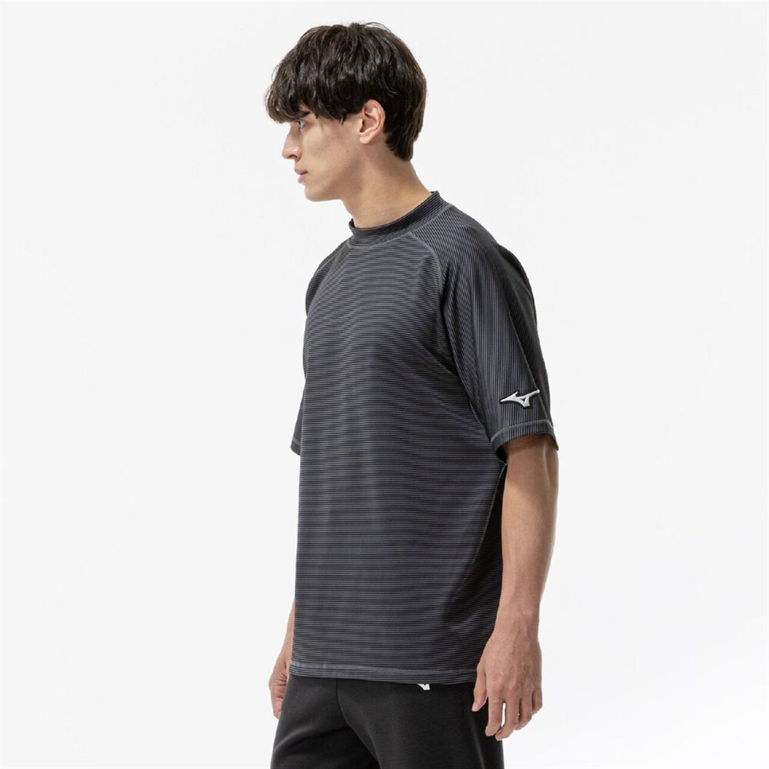 ストレッチボーダーTシャツ ブラック XS