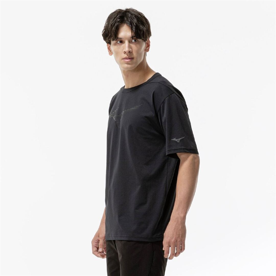 ストレッチソフトドライBIGロゴTシャツ ブラック XL