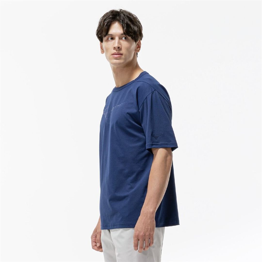 ストレッチソフトドライBIGロゴTシャツ エステートブルー XL