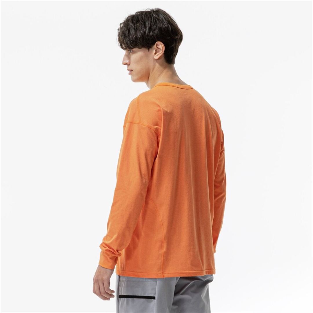 ストレッチソフトドライTシャツ(長袖) サンセットオレンジ XL