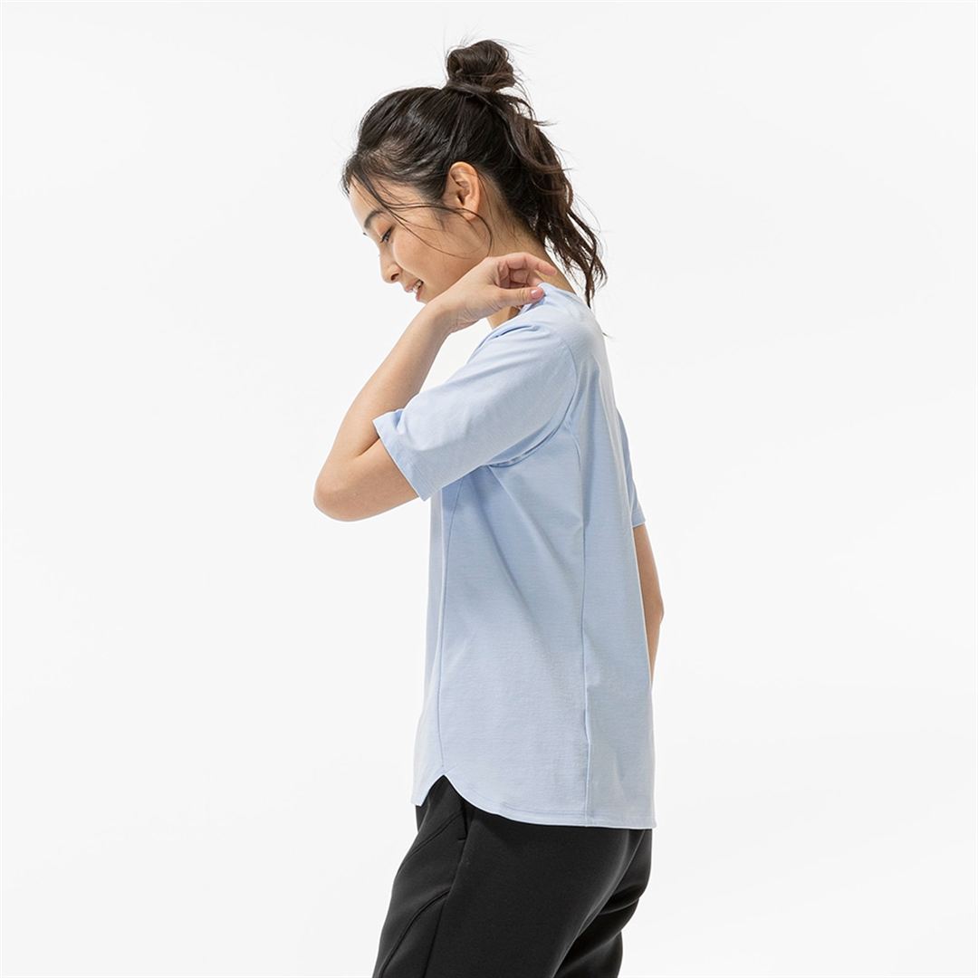 ストレッチソフトドライTシャツ ペールブルー XL