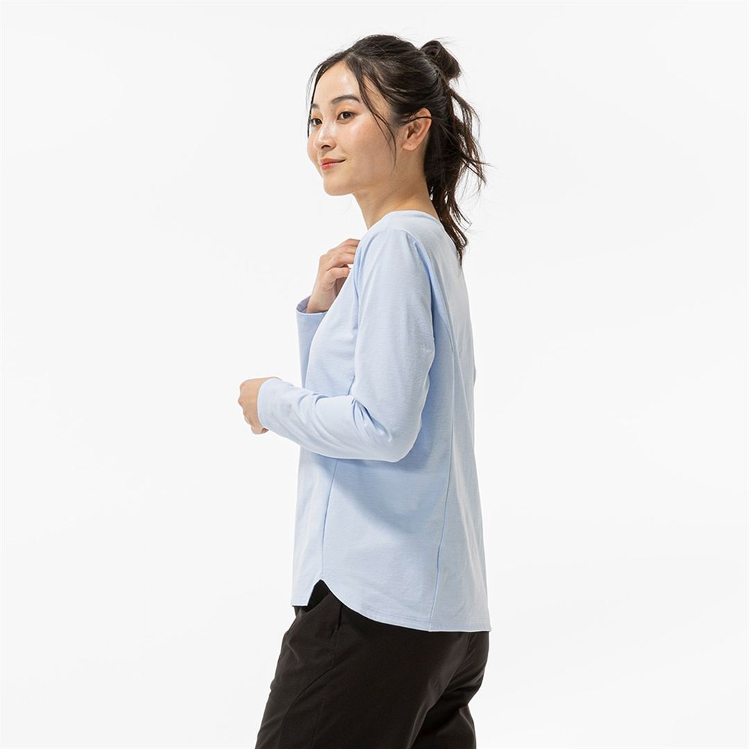 ストレッチソフトドライTシャツ(長袖) ペールブルー XL