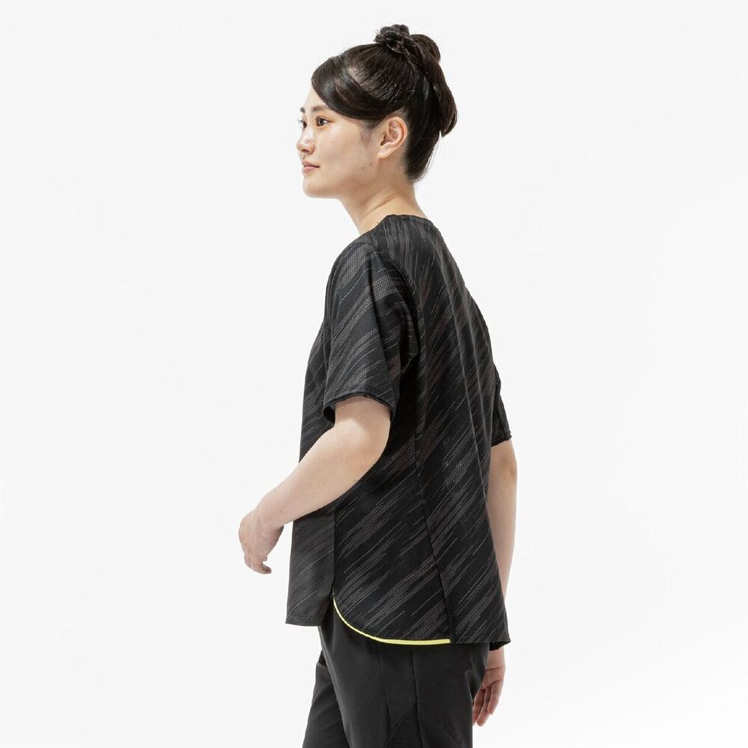 【汗処理／通気】ドライエアロフローグラデーションTシャツ(ワイドシルエット) ブラック S