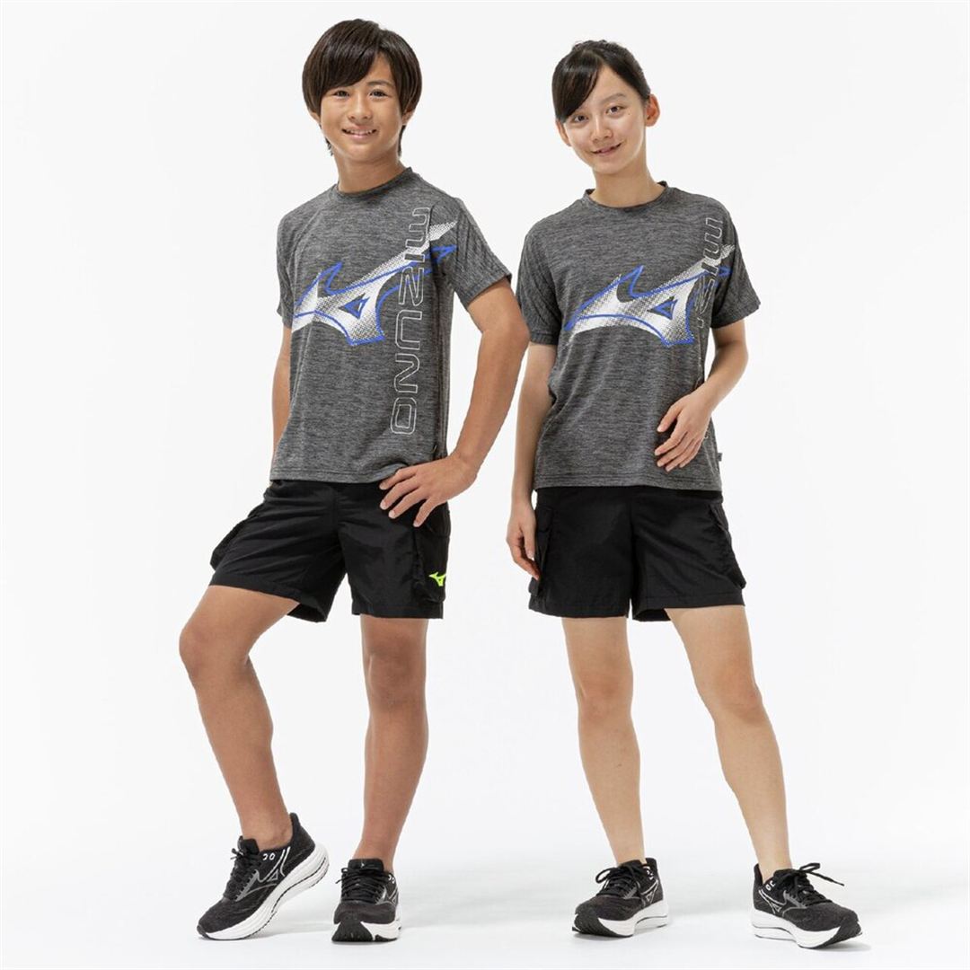 【抗菌防臭／防汚】GACHI Tシャツ ブラック杢 160