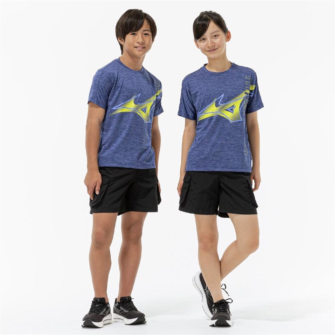 【抗菌防臭／防汚】GACHI Tシャツ エステートブルー杢 160