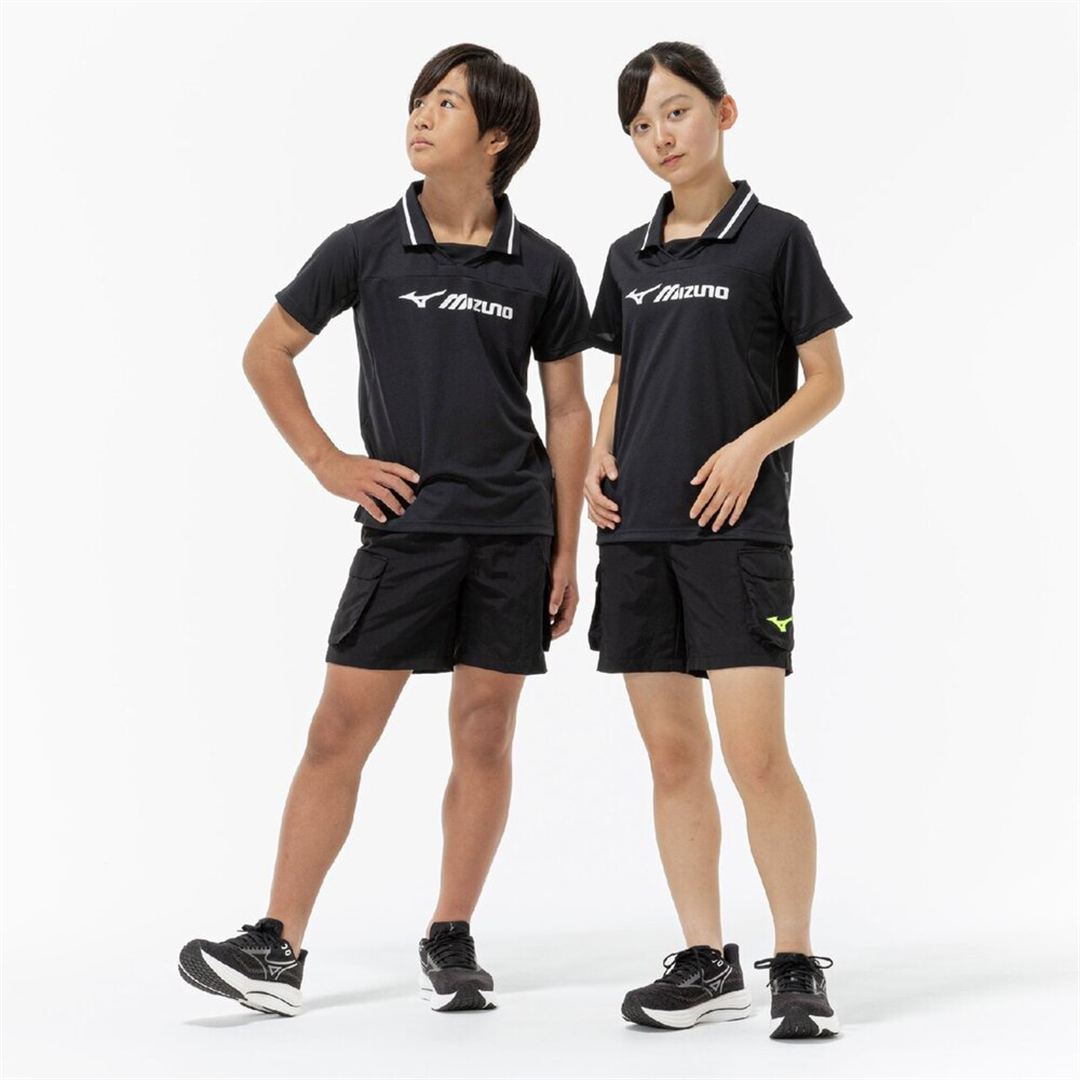 【抗菌防臭／防汚】襟付きGACHI Tシャツ ブラック 160