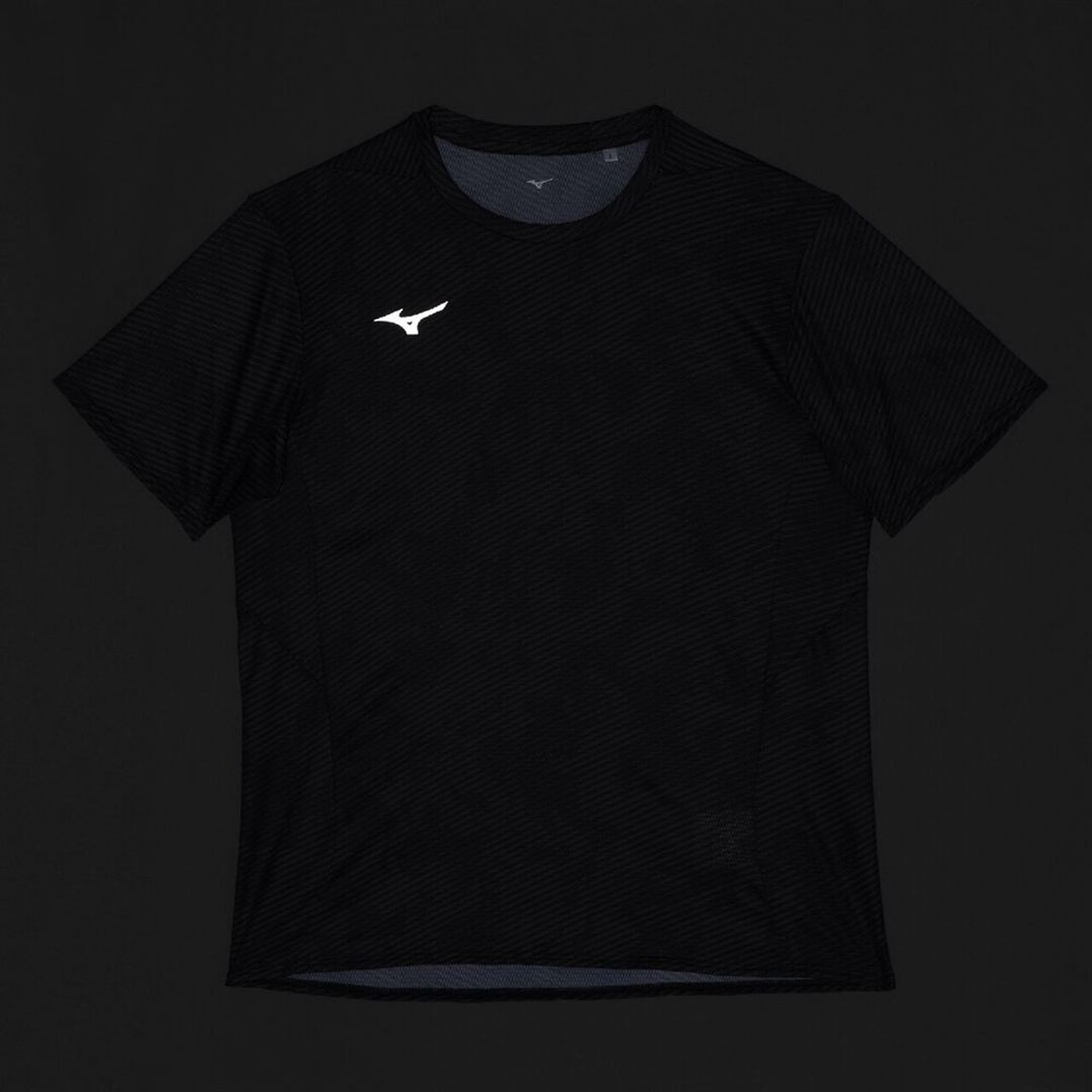 【ミズノ直営限定／汗処理／通気】ドライエアロフローTシャツ ブラック S