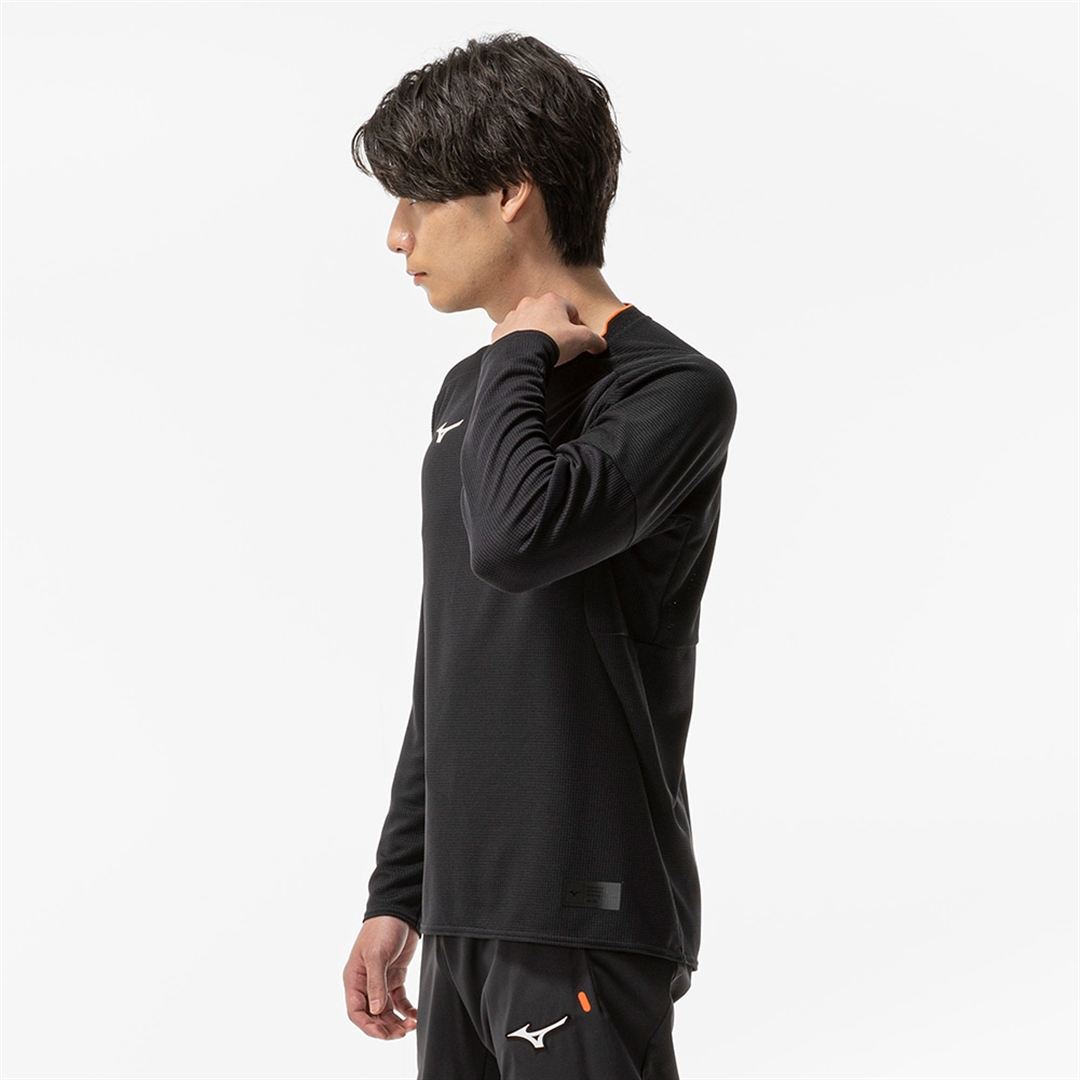 【汗処理／通気】ドライエアロフローTシャツ(長袖) ブラック XS
