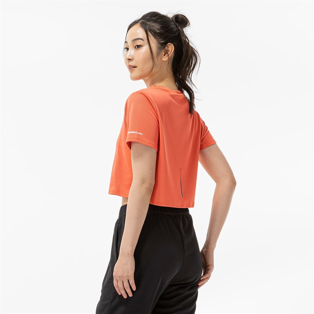 【汗処理／通気】ドライエアロフロークロップドTシャツ サンストーンオレンジ XL