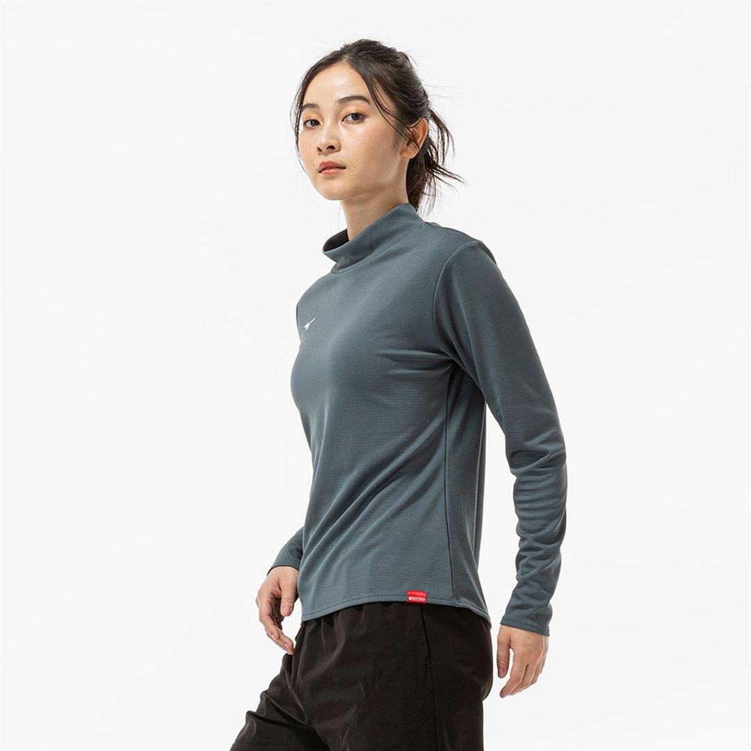 【吸湿発熱】ブレスサーモハイネックTシャツ(長袖) ダークスレート M