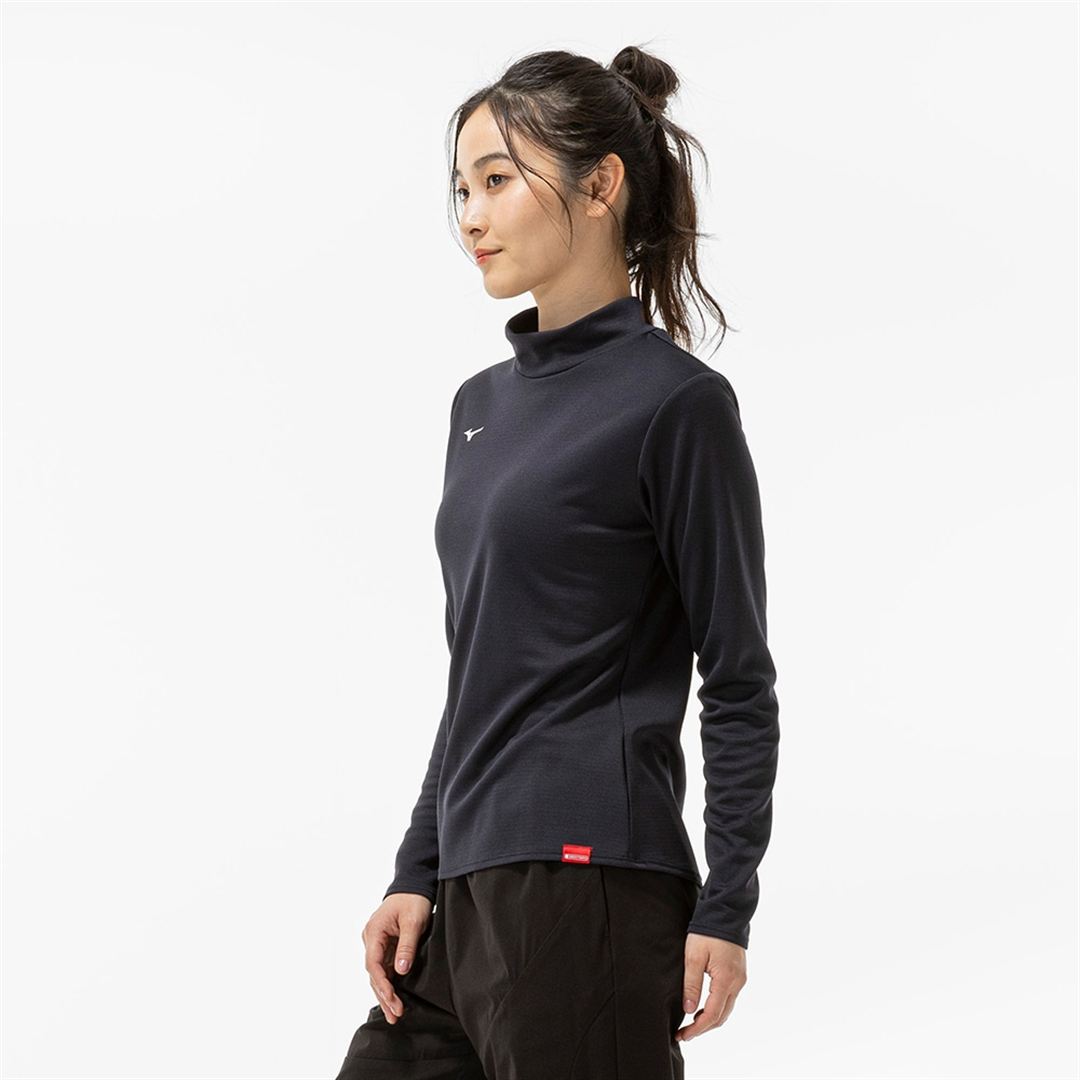 【吸湿発熱】ブレスサーモハイネックTシャツ(長袖) ブラック M