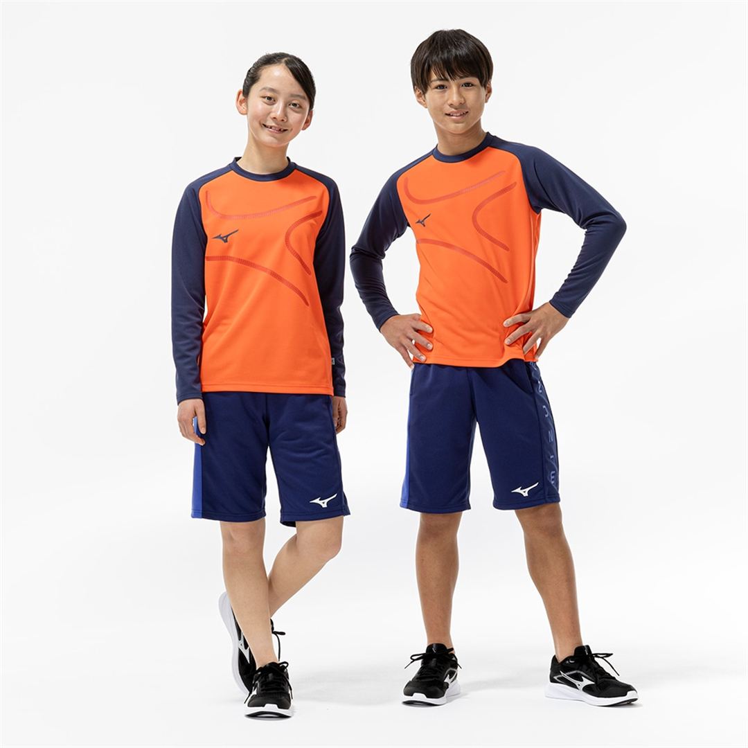 【抗菌防臭／防汚】GACHI Tシャツ(長袖) サンストーンオレンジ 150