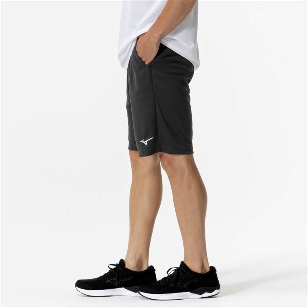 ナビドライニットハーフパンツ チャコールグレー×シルバー XL