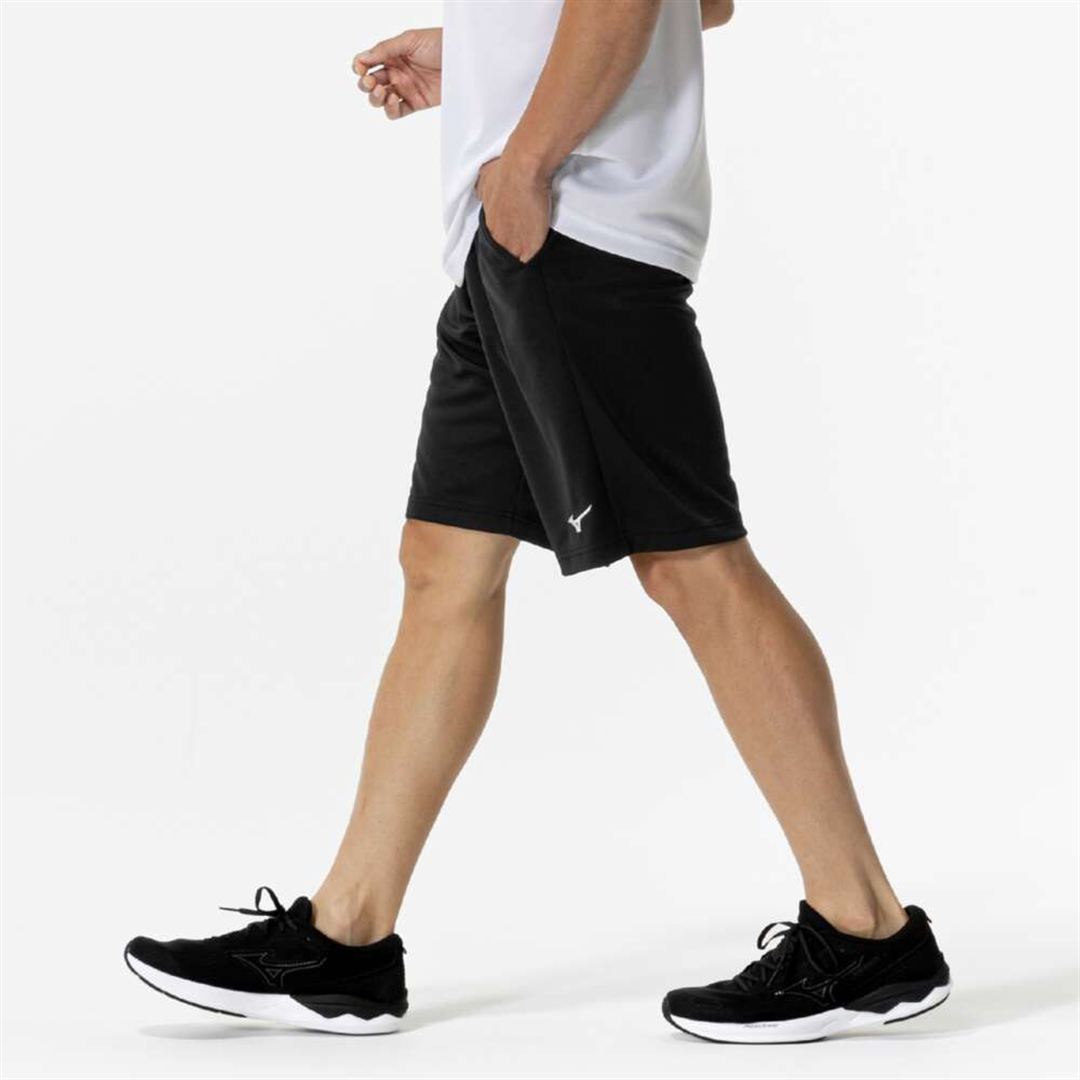 ナビドライニットハーフパンツ ブラック×シルバー XL