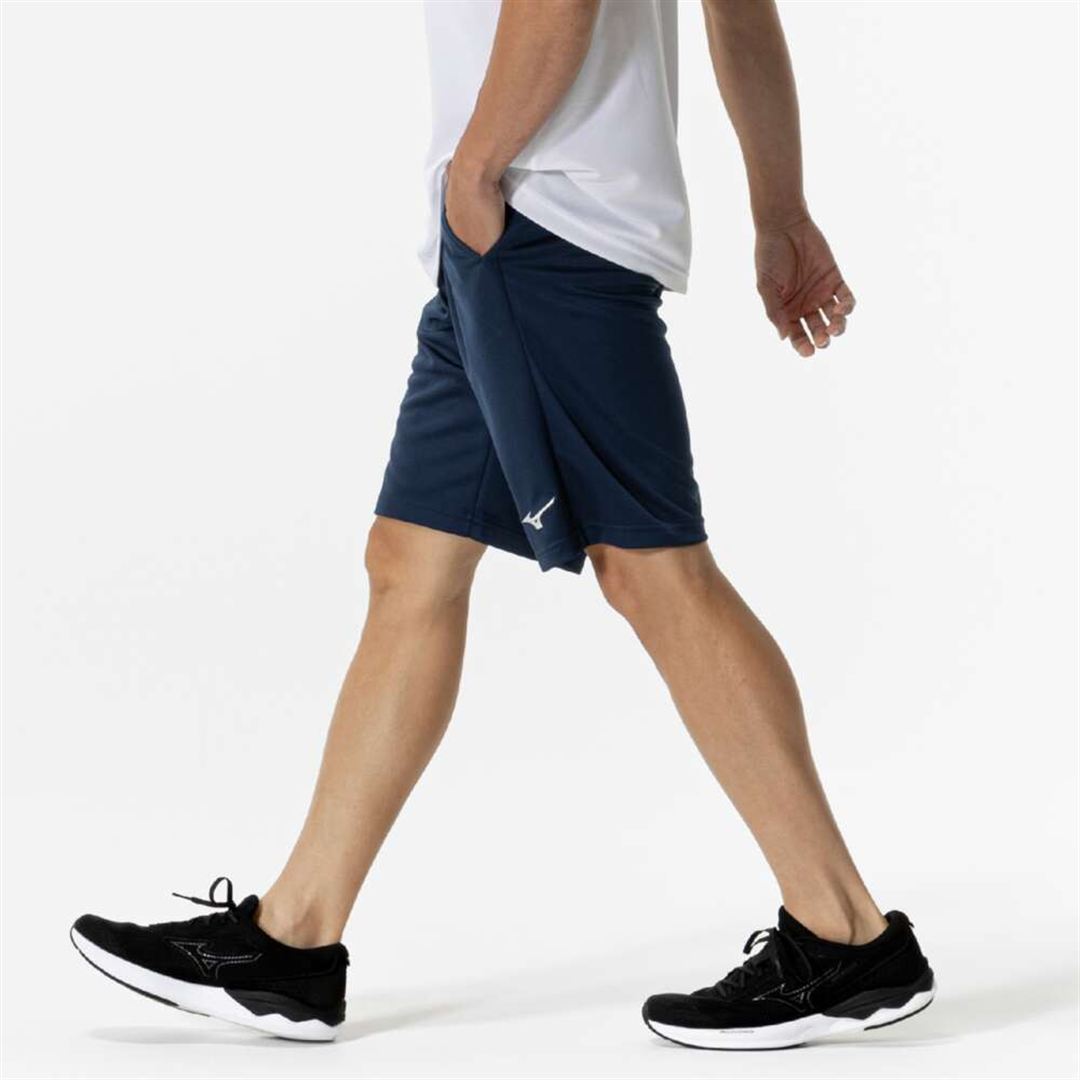 ナビドライニットハーフパンツ ドレスネイビー×シルバー S