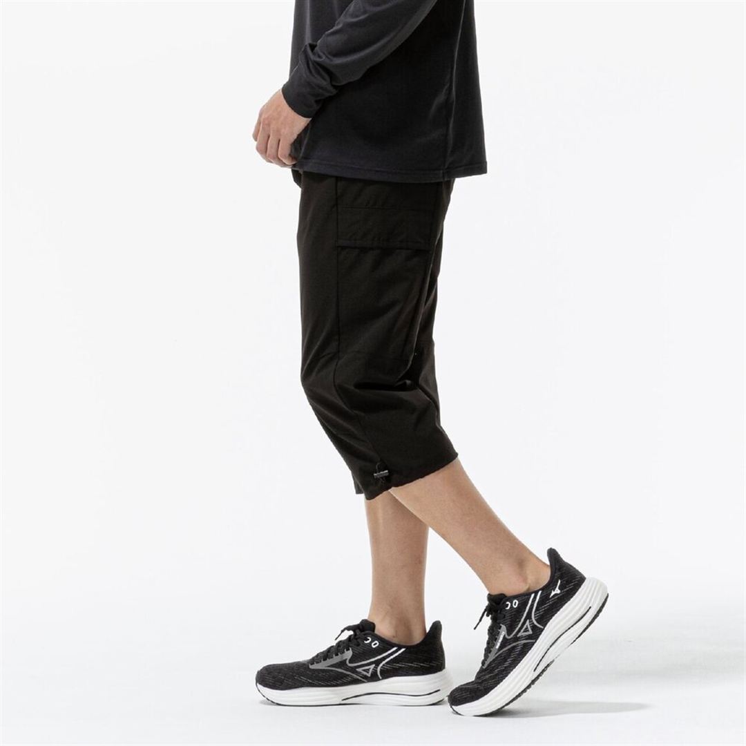 ストレッチウーブン7分丈パンツ ブラック XL