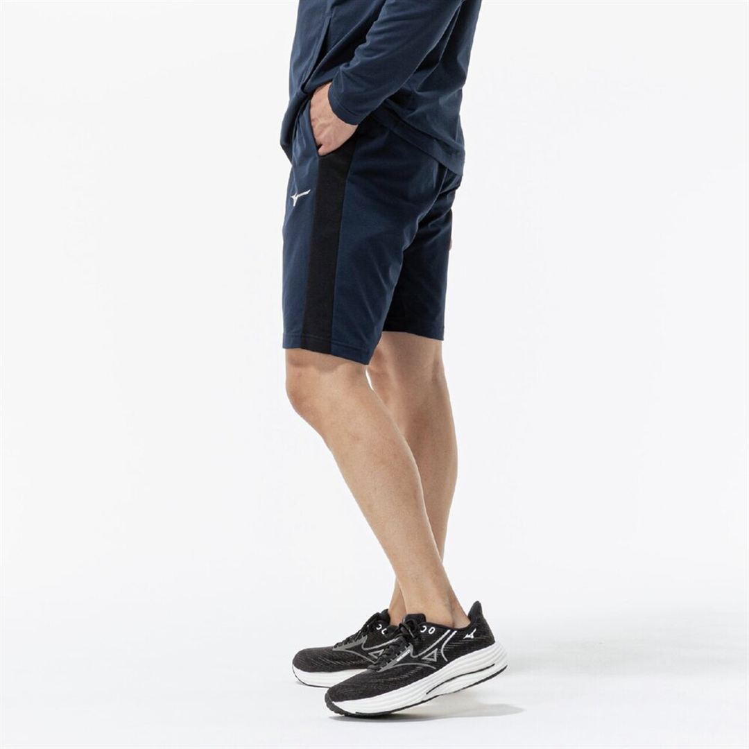 ライトストレッチニットハーフパンツ ドレスネイビー×ブラック XS