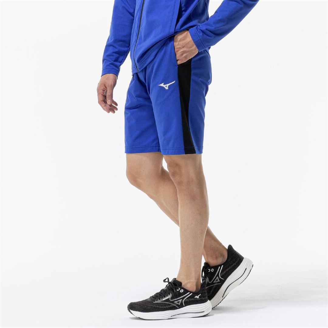 ライトストレッチニットハーフパンツ サーフブルー×ブラック 150