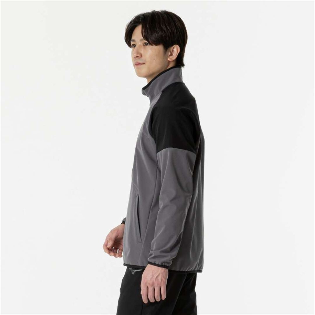 【ストレッチ／防風】テックシールドジャケット チャコールグレー×ブラック XS